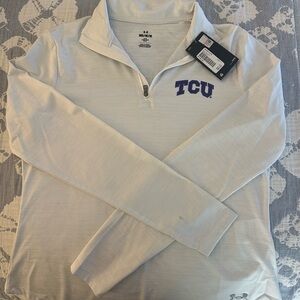 white under armour tcu pullover size medium